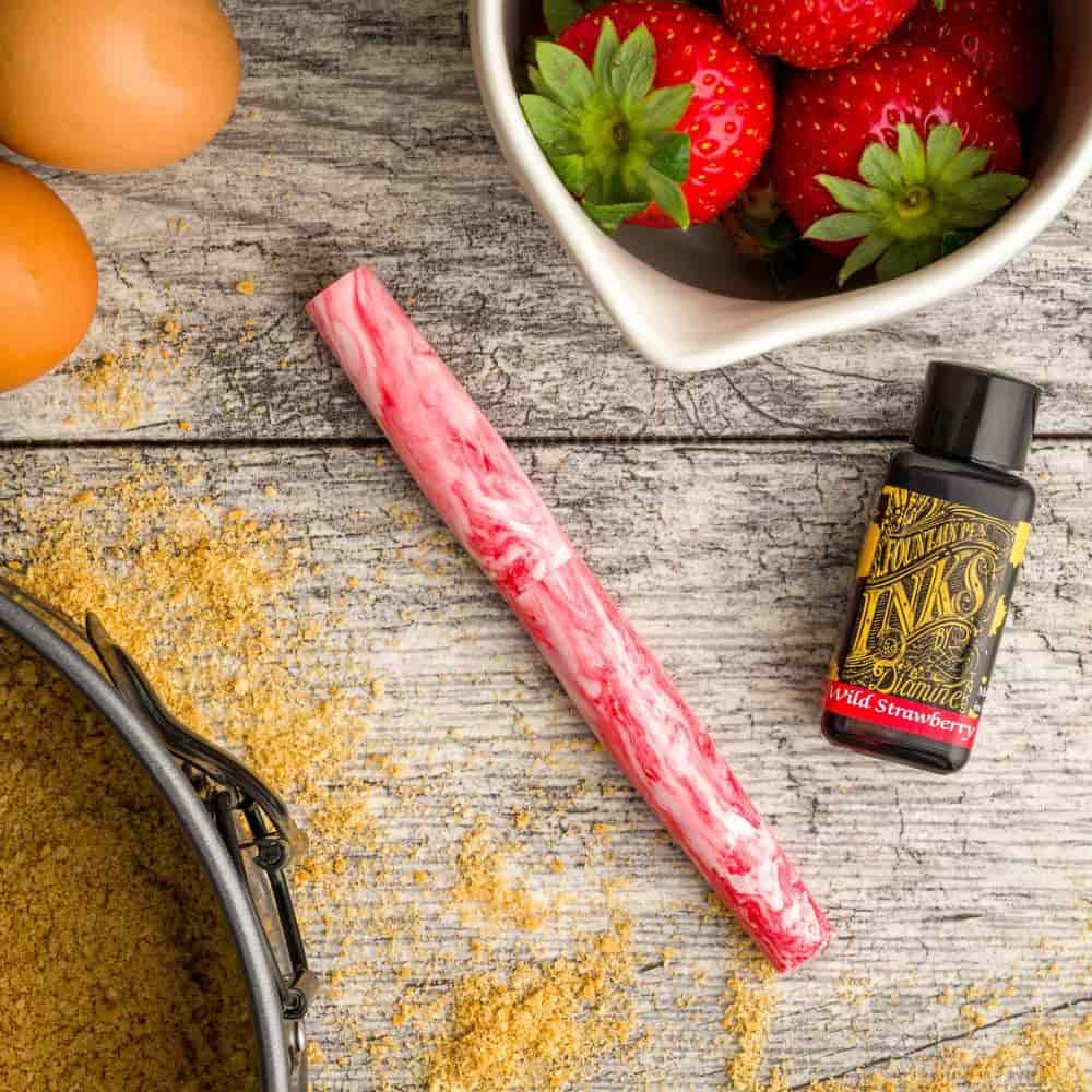 Tailored Pen Company × @micahfinds Strawberry Cheesecake Themed Fountain Pen - Elegant Writing Instrument for Journaling, Calligraphy & Gift Giving