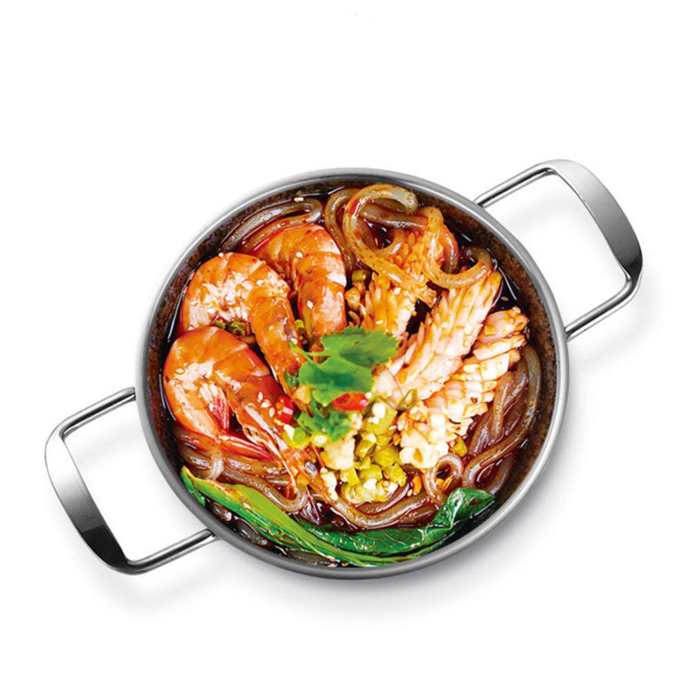 Hemoton 1pc Stainless Steel Soup Pot with Lid - Nonstick Kitchen Stockpot for Cooking, Frying & Boiling - Perfect for Noodles, Seafood, Hot Pot, Sauces & Eggs - Ideal for Home Kitchen, Restaurant & Camping Use