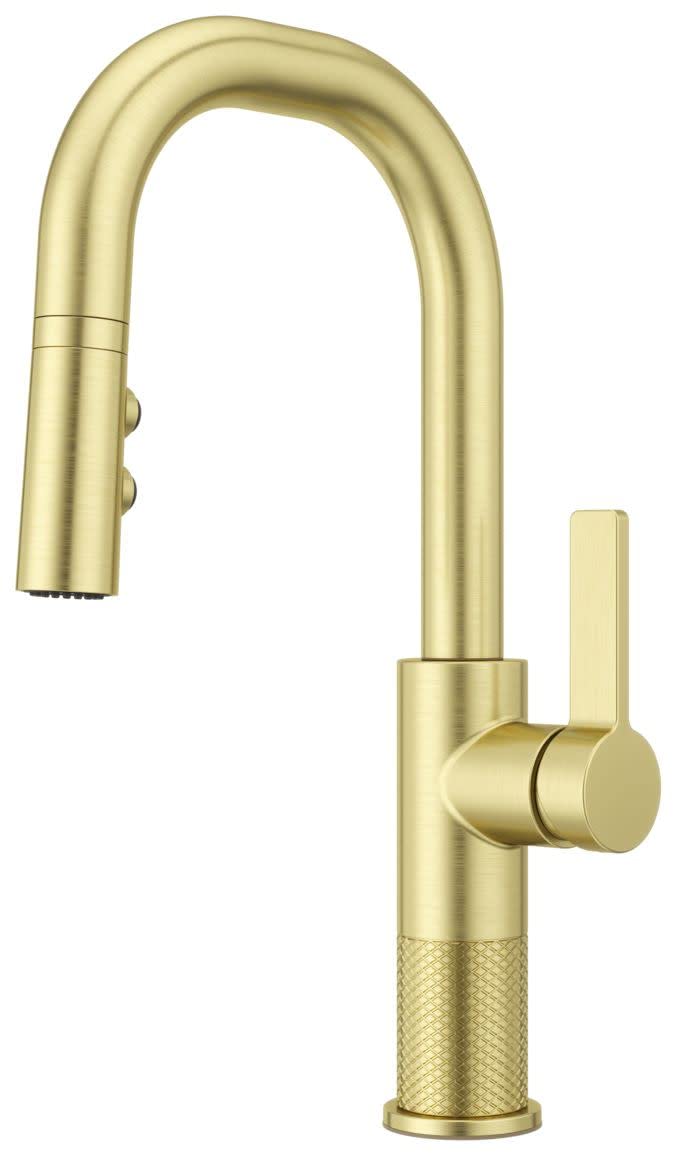 Pfister GT572-MTBG Brushed Gold Kitchen Faucet with Pull-Down Sprayer - Modern Touchless Water-Saving Design for Farmhouse & Commercial Kitchens