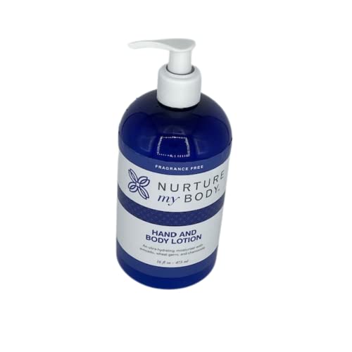 Nurture My Body Fragrance-Free Hand & Body Lotion - 16oz (473ml) with Emollients, Vitamins & Omega Fatty Acids for Soft, Hydrated Skin | Ideal for Sensitive Skin, Daily Moisturizing & Dry Skin Relief