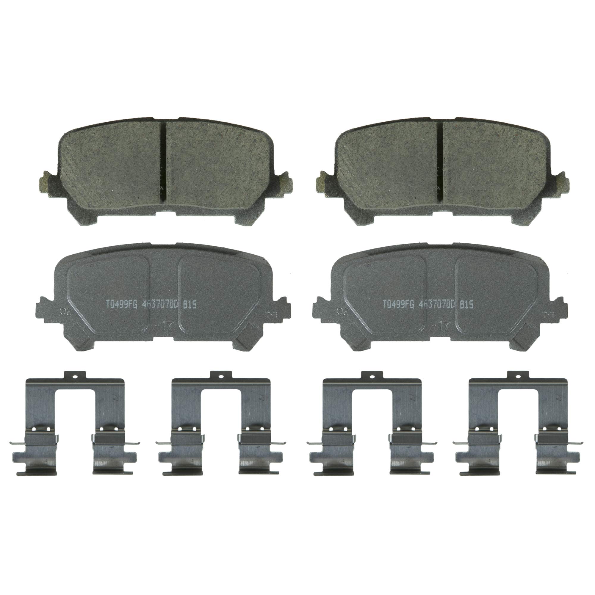ThermoQuiet QC1724 Ceramic Disc Brake Pads Set - High Performance Braking for Cars, Trucks & SUVs | Quiet & Durable for City Driving & Highway Use