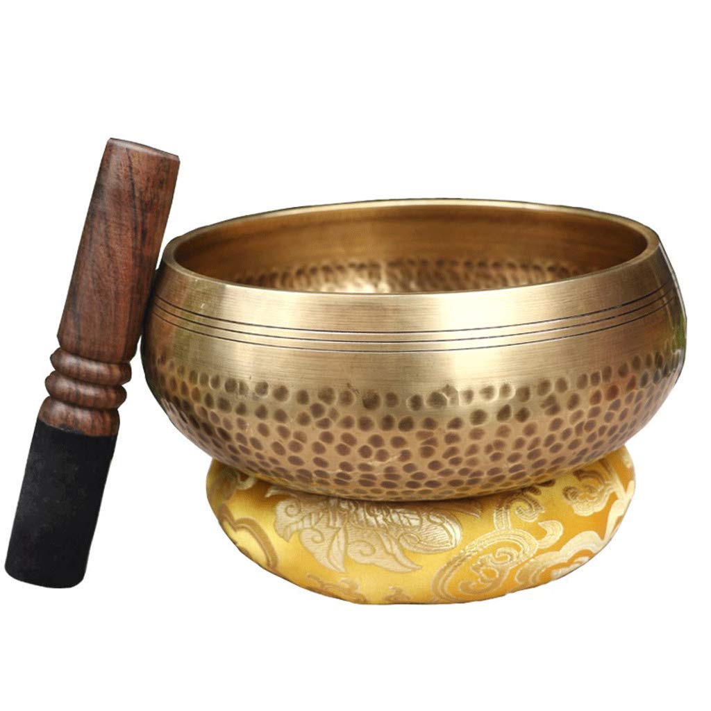 Handmade Tibetan Singing Bowl Set - 15cm Metallic Meditation Bowl for Yoga, Chakra Healing & Sound Therapy | Buddhist Musical Instrument for Relaxation, Mindfulness & Spiritual Practice