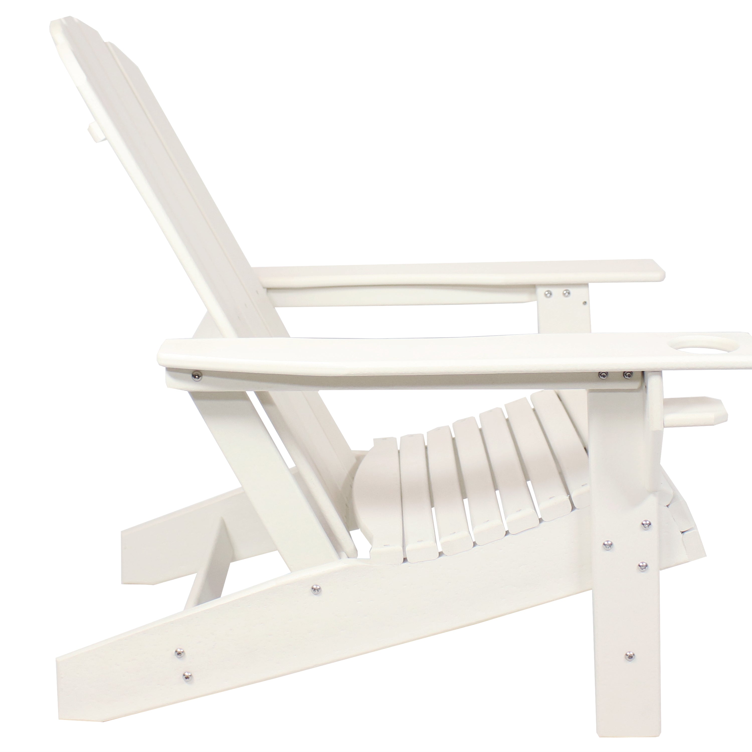 Durable All-Weather Lake Style Adirondack Chair with Cup Holder - Perfect for Outdoor Patio, Garden, Beach & Poolside Relaxation