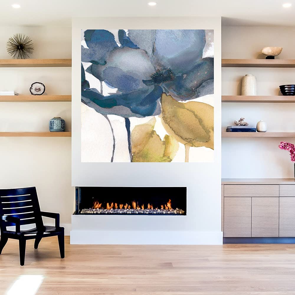 Botanical Wall Art Canvas Print - Blue Note II Plant Decor by Carol Robinson - 48x48 Inch Nature Artwork for Bathroom, Bedroom & Living Room - Perfect for Home Decor, Housewarming Gifts & Spa Relaxation