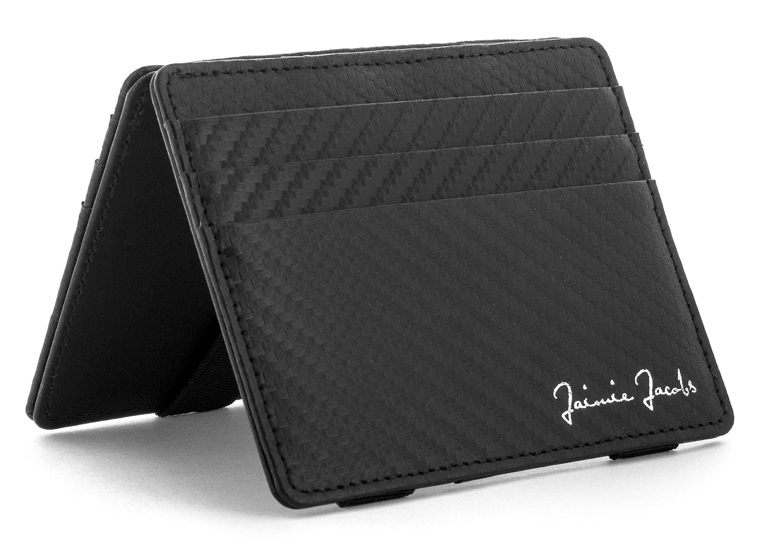 Jaimie Jacobs Slim RFID Blocking Genuine Leather Magic Wallet for Men - Secure & Stylish Minimalist Front Pocket Wallet for Travel, Business & Everyday Use
