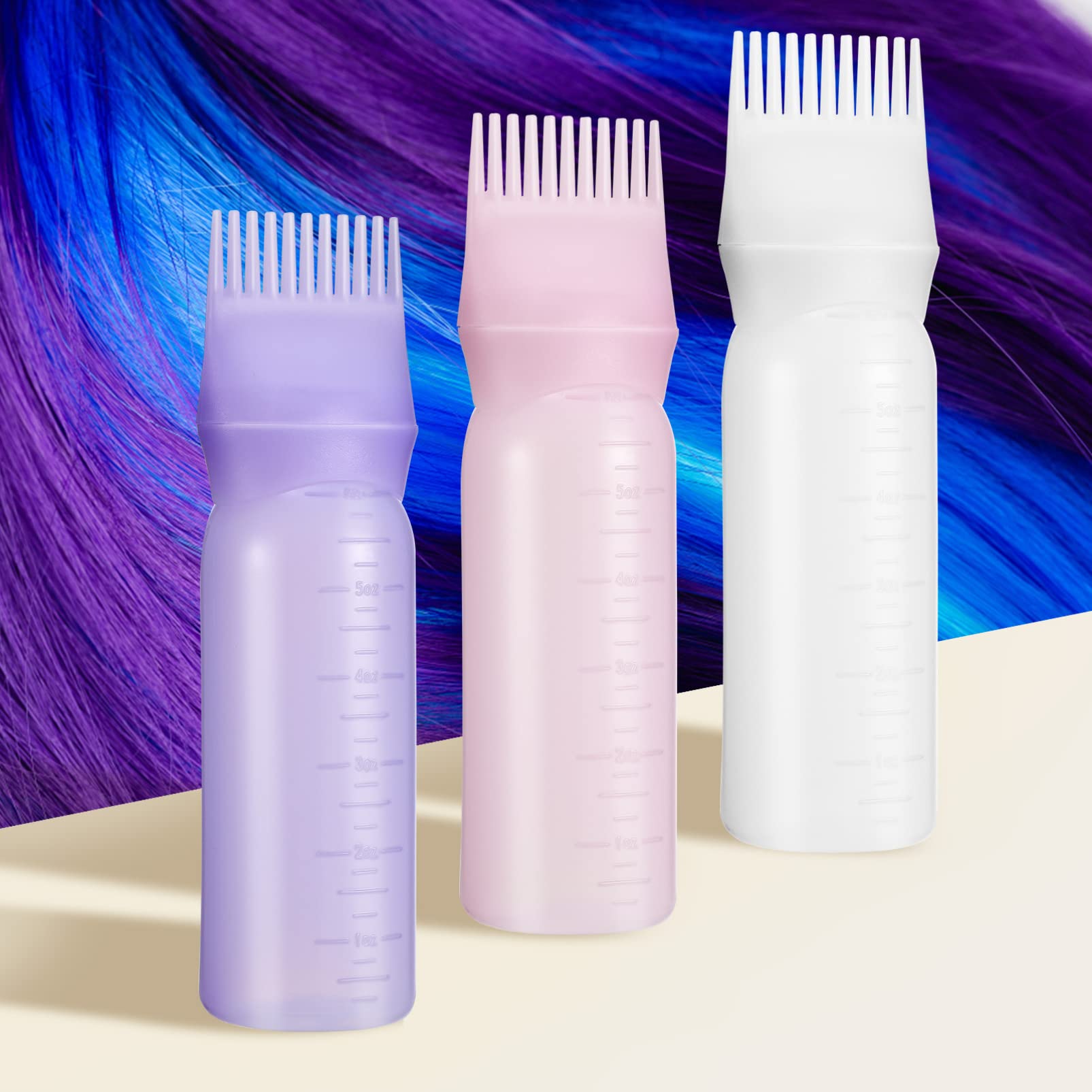 4 Pack Root Comb Applicator Bottles for Hair Oil & Color - Salon Quality Hair Styling Tools with Built-in Comb | Perfect for Professional Salon Use & At-Home Hair Treatments