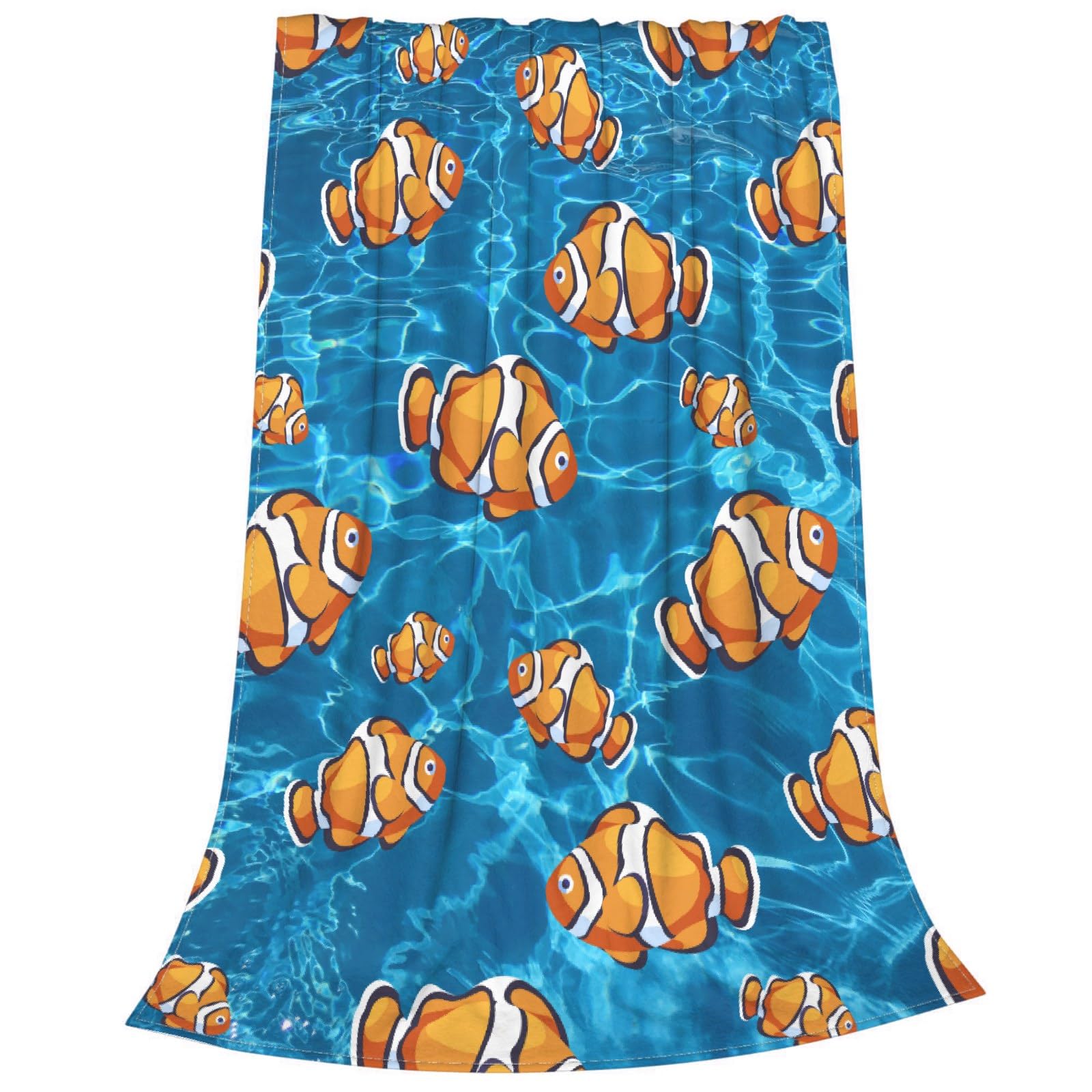 Soft & Warm Clownfish Fleece Throw Blanket 80 x 60 Inches - Lightweight Cozy Blanket for Bed, Sofa, Couch & Car - Perfect Gift for Adults - Ideal for Movie Nights, Camping & Winter Snuggles