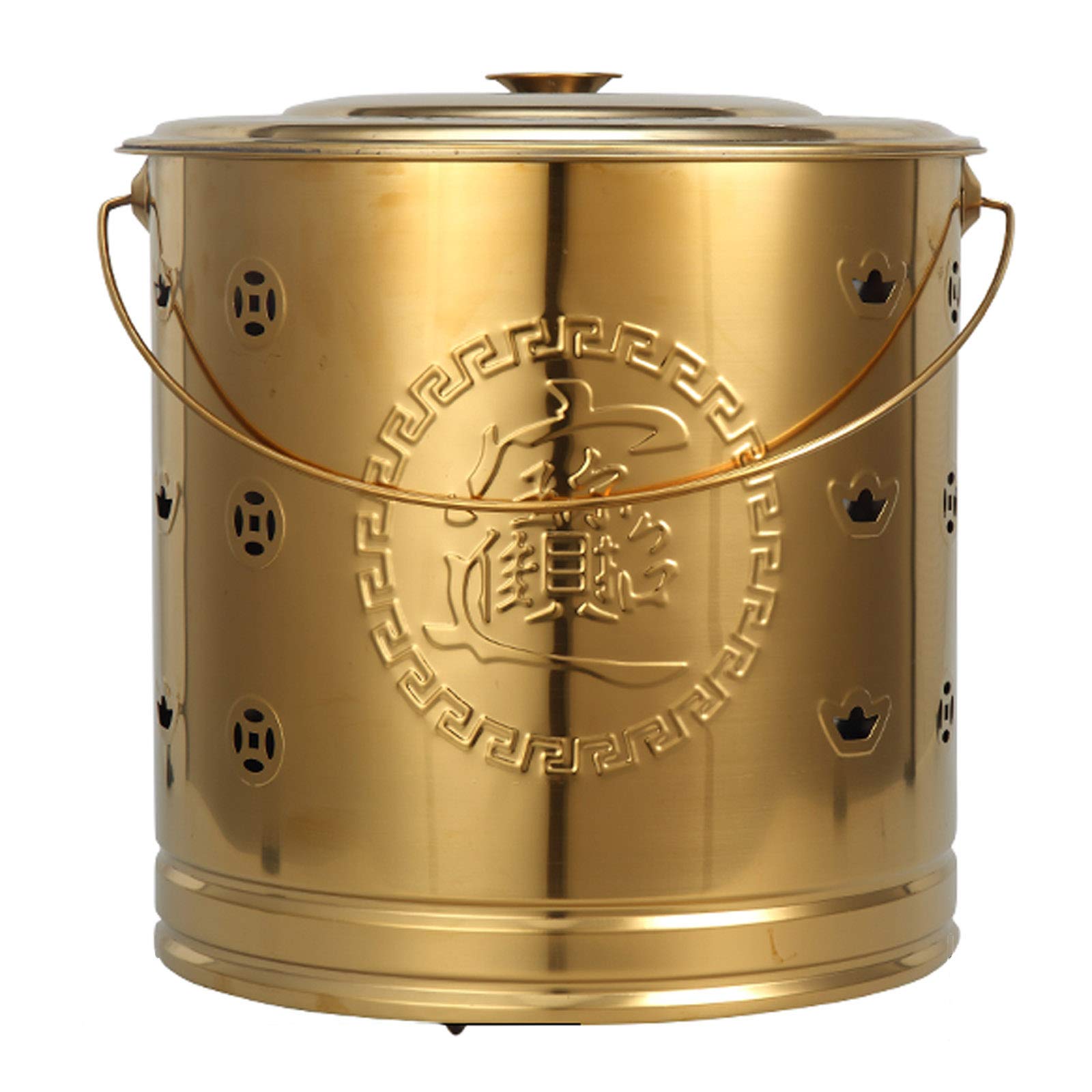 QILIN Stainless Steel Outdoor Incinerator Bin - Burn Leaves, Waste Paper & Yard Debris with Included Liner, Grill, Igniter & Tongs - 3 Sizes & Colors for Backyard, Garden & Farm Use