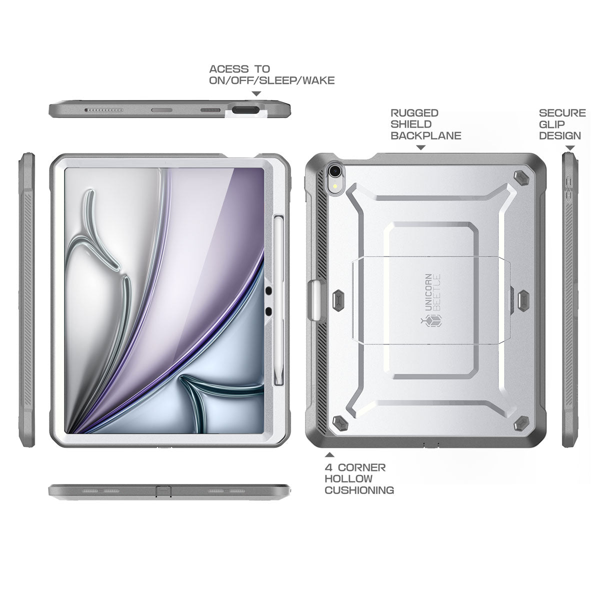 iPad Air 11 Inch (2024) Shockproof Case - Unicorn Beetle Pro Series Heavy Duty Protective Cover with Screen Protector, Anti-Scratch & Anti-Yellowing - Perfect for Outdoor Adventures, Travel & Daily Use