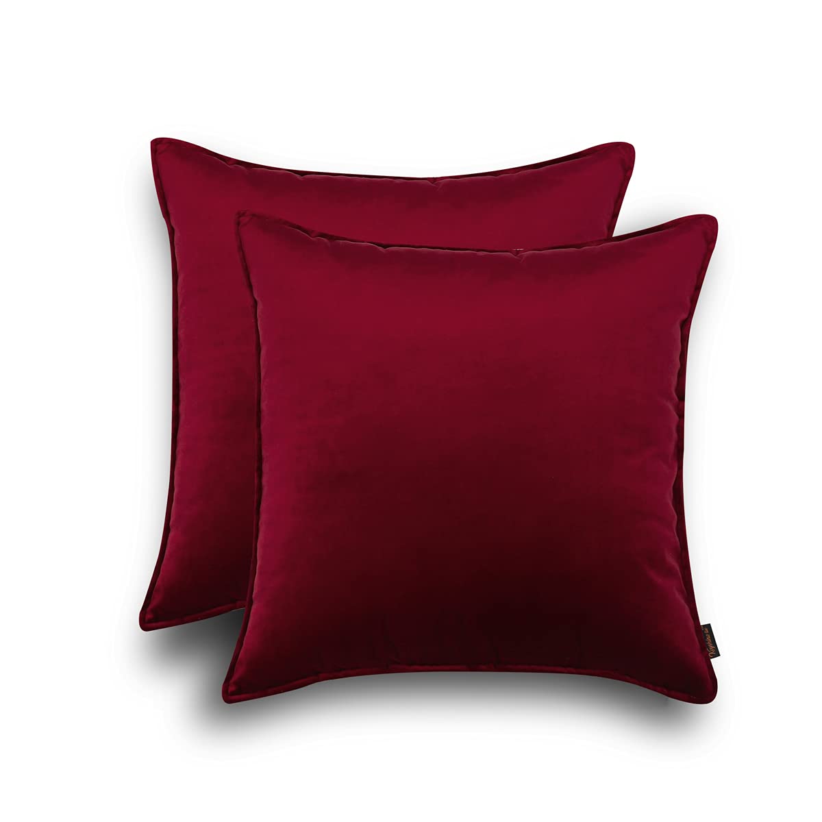 Set of 2 Red Velvet Throw Pillow Covers 18x18 Inch - Soft Decorative Square Pillow Cases for Bed, Couch, Sofa - Perfect for Living Room Decor, Home Styling & Cozy Comfort