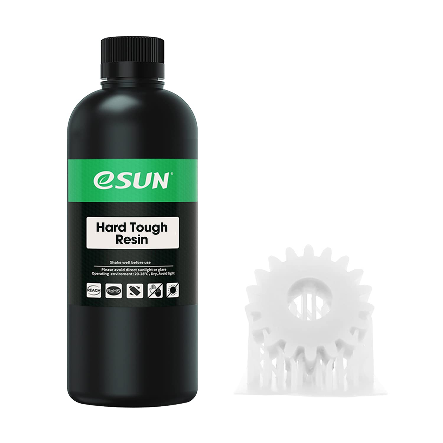 eSUN 405nm LCD 3D Printer Resin - ABS-Like Rapid UV Curing Resin, High Impact & Tough Photopolymer Resin for Photon UV/LCD 3D Printers (1000g White) - Ideal for Miniatures, Jewelry Prototyping & Engineering Models