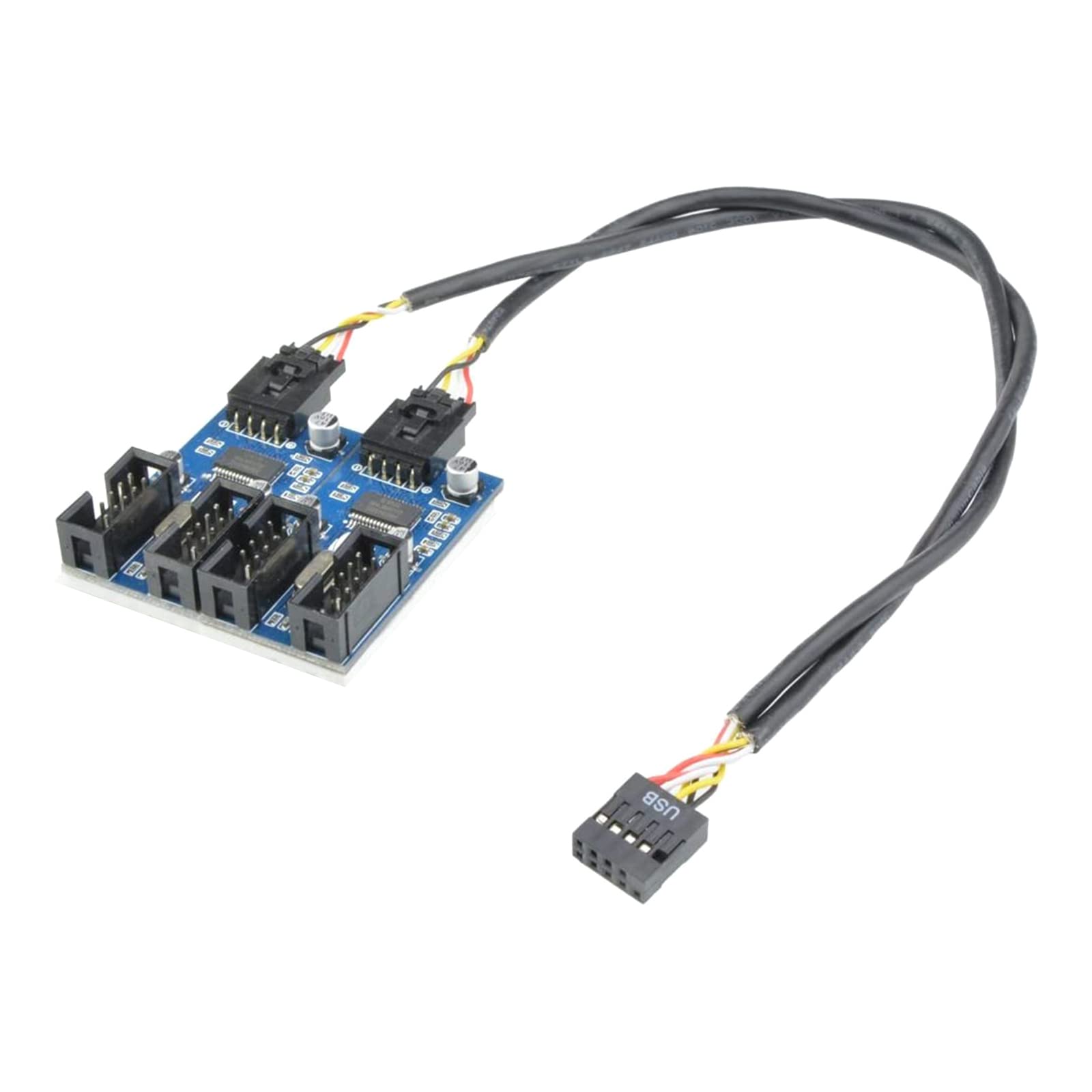 9Pin USB Splitter 1 to 4 Hub Adapter for PC Motherboard Extension