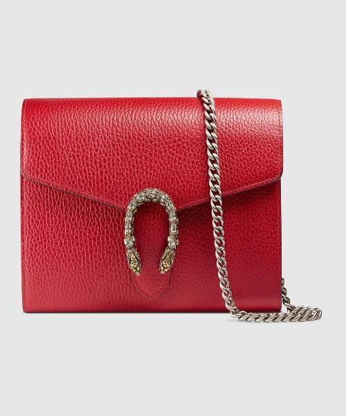 Gucci Dionysus GG Supreme Mini Leather Chain Bag in Hibiscus Red - Perfect for Evening Parties, Date Nights & Luxury Fashion Accessories