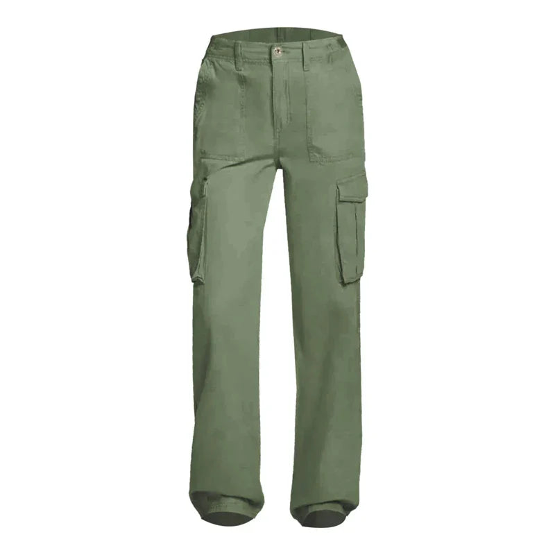 Women's Cargo Pants High Waist Straight Fit Baggy Wide Leg Trousers with Y2K Pockets - Retro Streetwear Casual Pants for Everyday Wear, Outdoor Activities & Urban Fashion