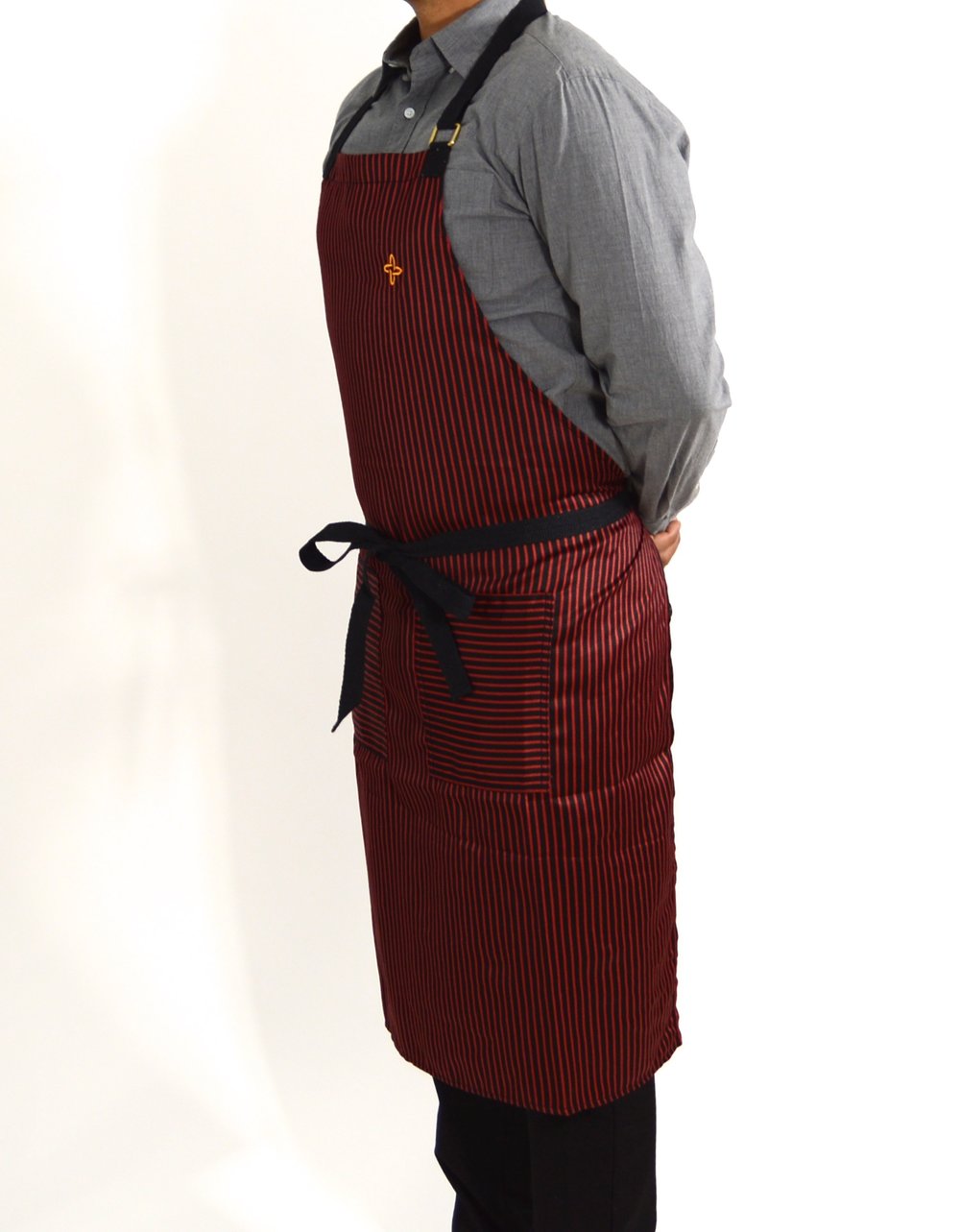 Boldric Stripes Apron - Red Kitchen Apron for Cooking, Baking & Grilling - Adjustable & Durable Chef Apron for Men & Women - Perfect for Home, Restaurant & BBQ Use
