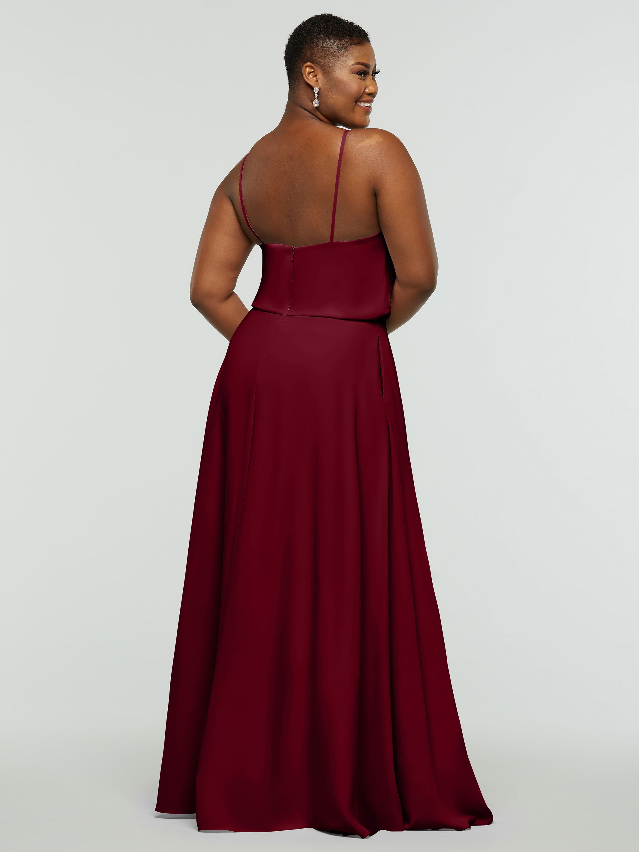 Elegant 83015 Stretch Chiffon A-Line Bridesmaid Dress with Halter Neckline - Perfect for Weddings, Parties & Formal Events