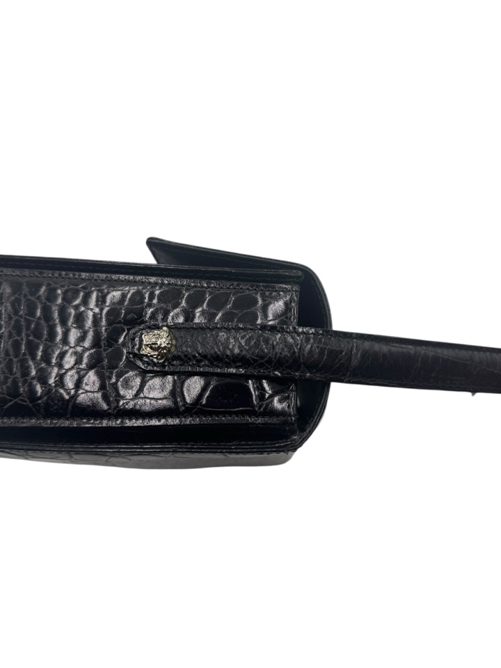 Versace Leather Embossed Handbag for Women | Luxury Designer Crossbody Purse with Gold-Tone Hardware | Perfect for Evening Parties, Date Nights & Special Occasions