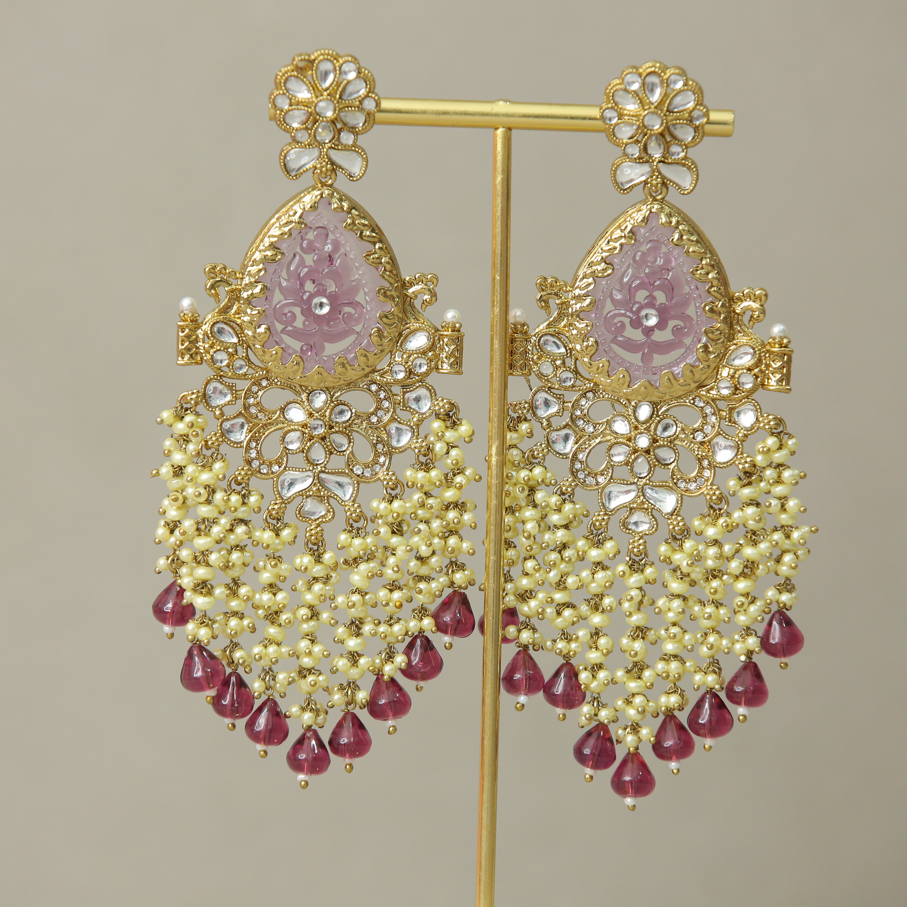 Exquisite Aaradhya Kundan Earrings for Women – Traditional Indian Jewelry for Weddings, Parties & Festive Occasions