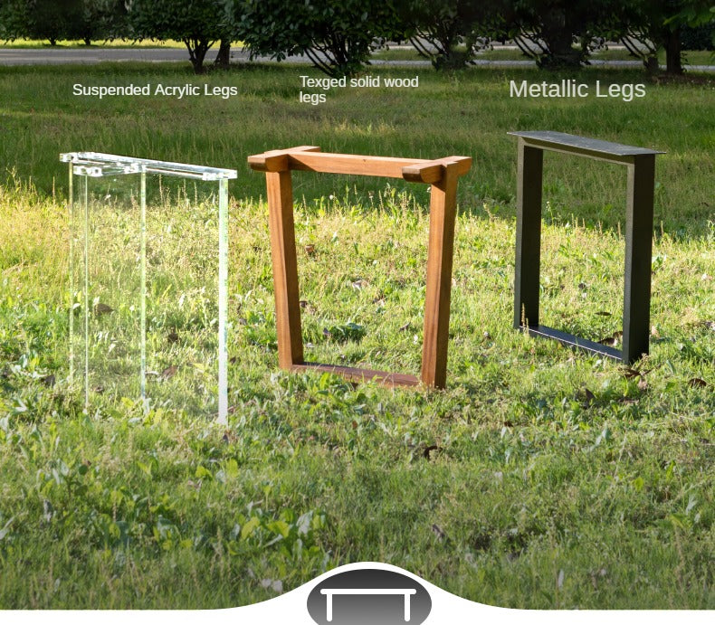 Premium Black Walnut & Ash Solid Wood Table Legs with Metal & Acrylic Accents - Sturdy Modern Furniture Legs for Dining Tables, Desks, and DIY Projects