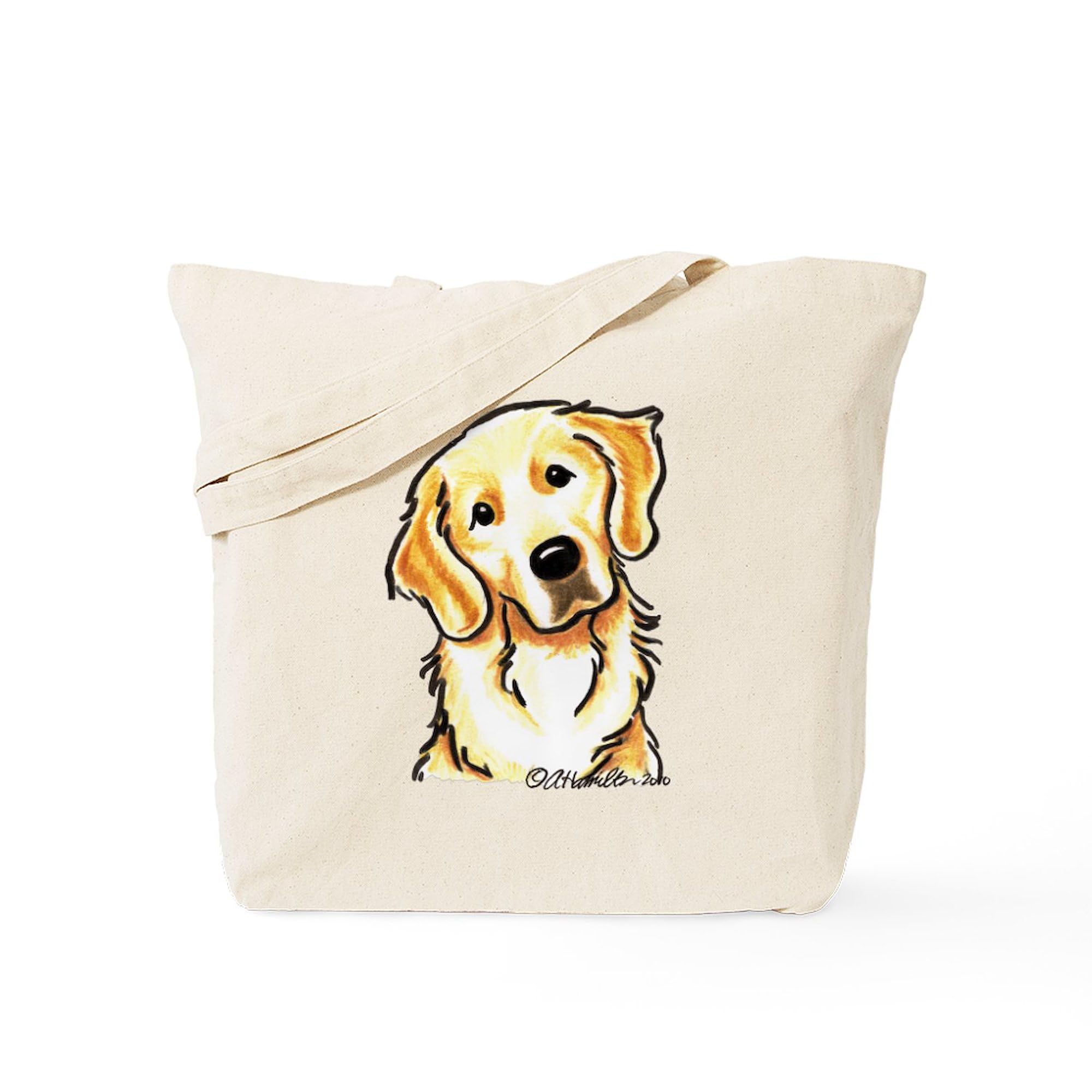 Golden Retriever Portrait Canvas Tote Bag - Eco-Friendly Reusable Shopping Bag for Groceries, Beach & Daily Use | Cute Dog Lover Gift