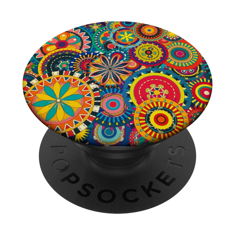 Colorful Floral PopGrip - Phone Stand for Home & Office Use
