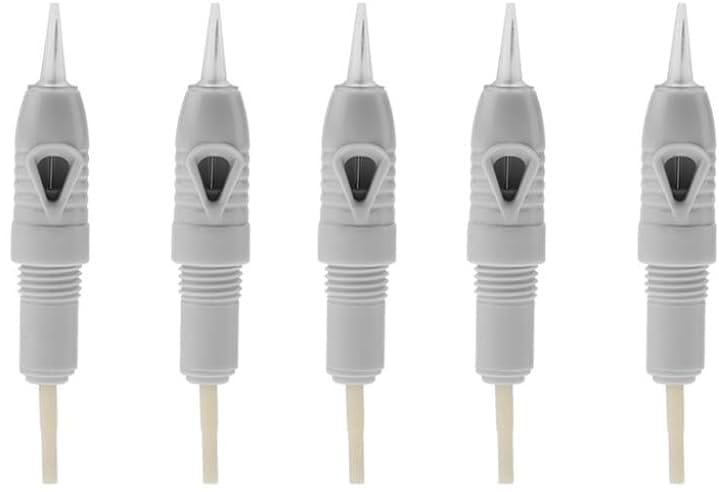 5Pcs 1P Permanent Makeup Needles - Professional PMU Eyebrow & Eyeliner Tattoo Cartridge Needles (8mm Diameter) | Perfect for Microblading, Ombre Brows & Permanent Cosmetic Procedures