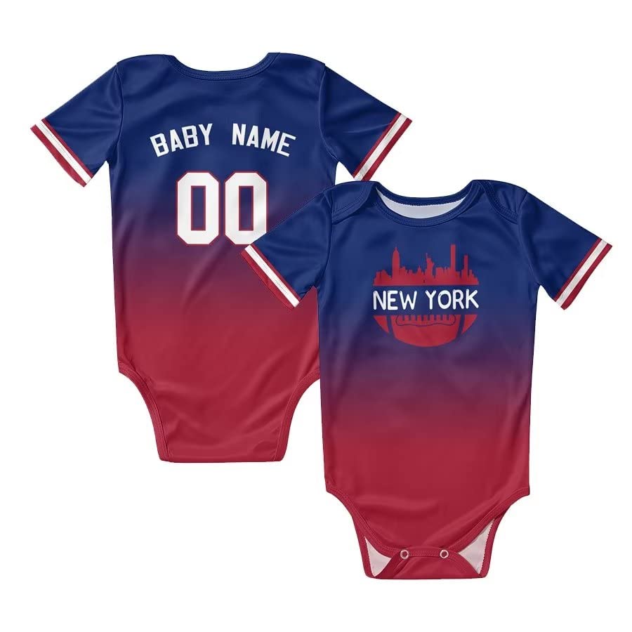 Custom Personalized Baby Football City Skyline Outfit - Gradient Football Clothes with Name & Number - Perfect Gift for Boy & Girl Football Fans - Ideal for Game Days, Birthday Parties & Photo Shoots