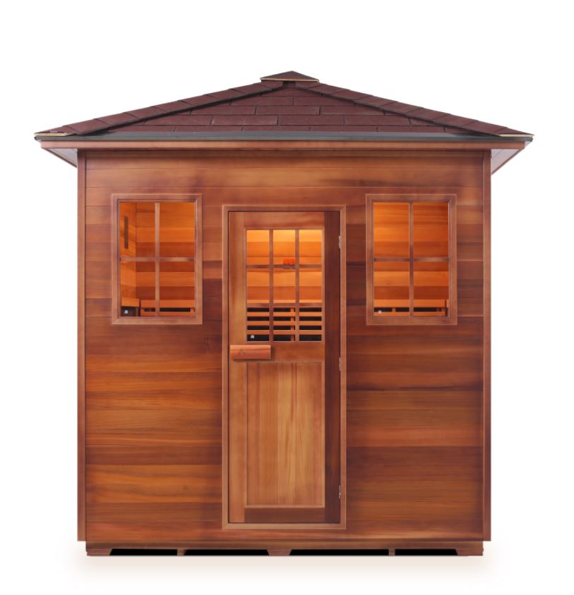 Enlighten Sauna Sapphire 5-Person Infrared & Traditional Sauna with Premium Wood Construction - Perfect for Home Spa, Relaxation & Detox Therapy (Model: H 16380)