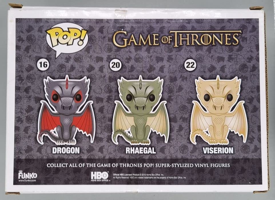 Game of Thrones Funko Pop! Metallic Dragon 3-Piece Set - Jon Snow, Daenerys & Viserion Collectible Figures for Display & Gifting