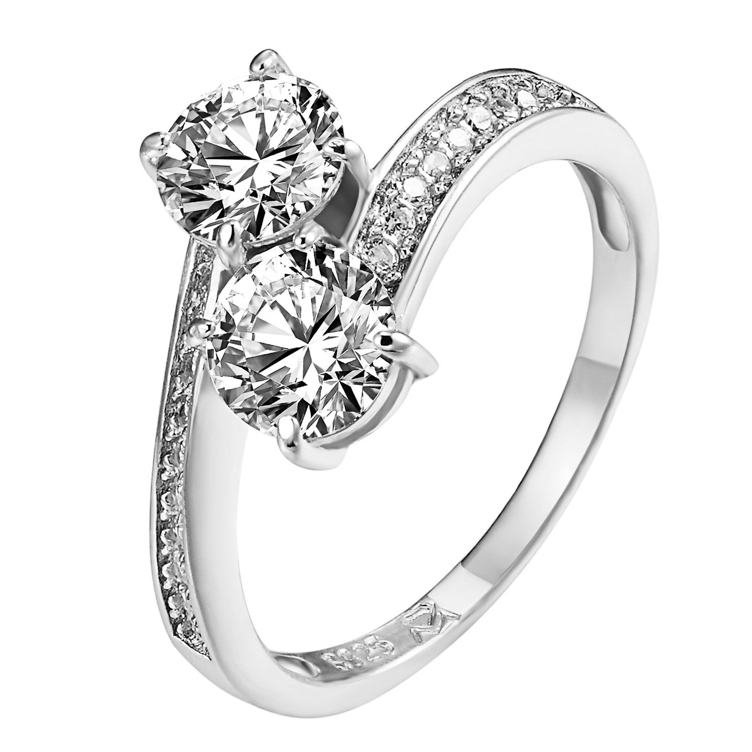 Sterling Silver Solitaire Ring with Twisted Band - Simulated Diamond Engagement & Wedding Ring for Women - Perfect for Proposals, Anniversaries, and Special Occasions