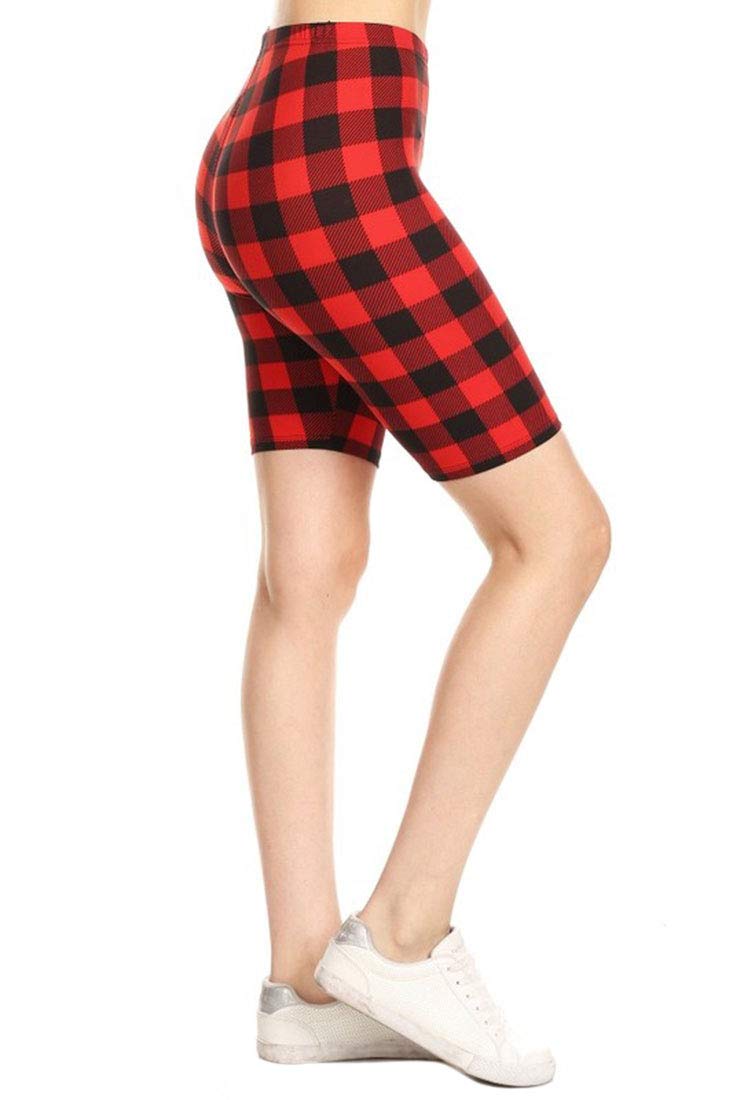 NioBe Women's High Waist Printed Fashion Biker Shorts - Yoga, Workout, Running & Lounge Wear - Trendy Athletic Shorts for Women