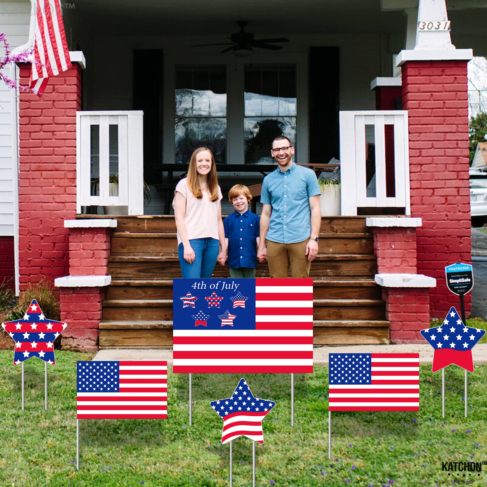 4th of July Yard Signs with Stakes - Patriotic Outdoor Decorations for Independence Day | USA Flag Lawn & Garden Decor | Perfect for Backyard, Front Yard & Party Celebrations