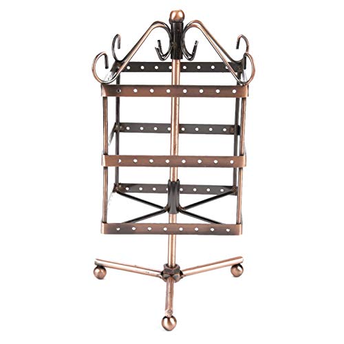 Antique Bronze Jewelry Display Stand - Earring Holder & Hanging Organizer Shelf for Necklaces, Bracelets, Rings - Perfect for Boutique, Jewelry Store & Home Decor Display