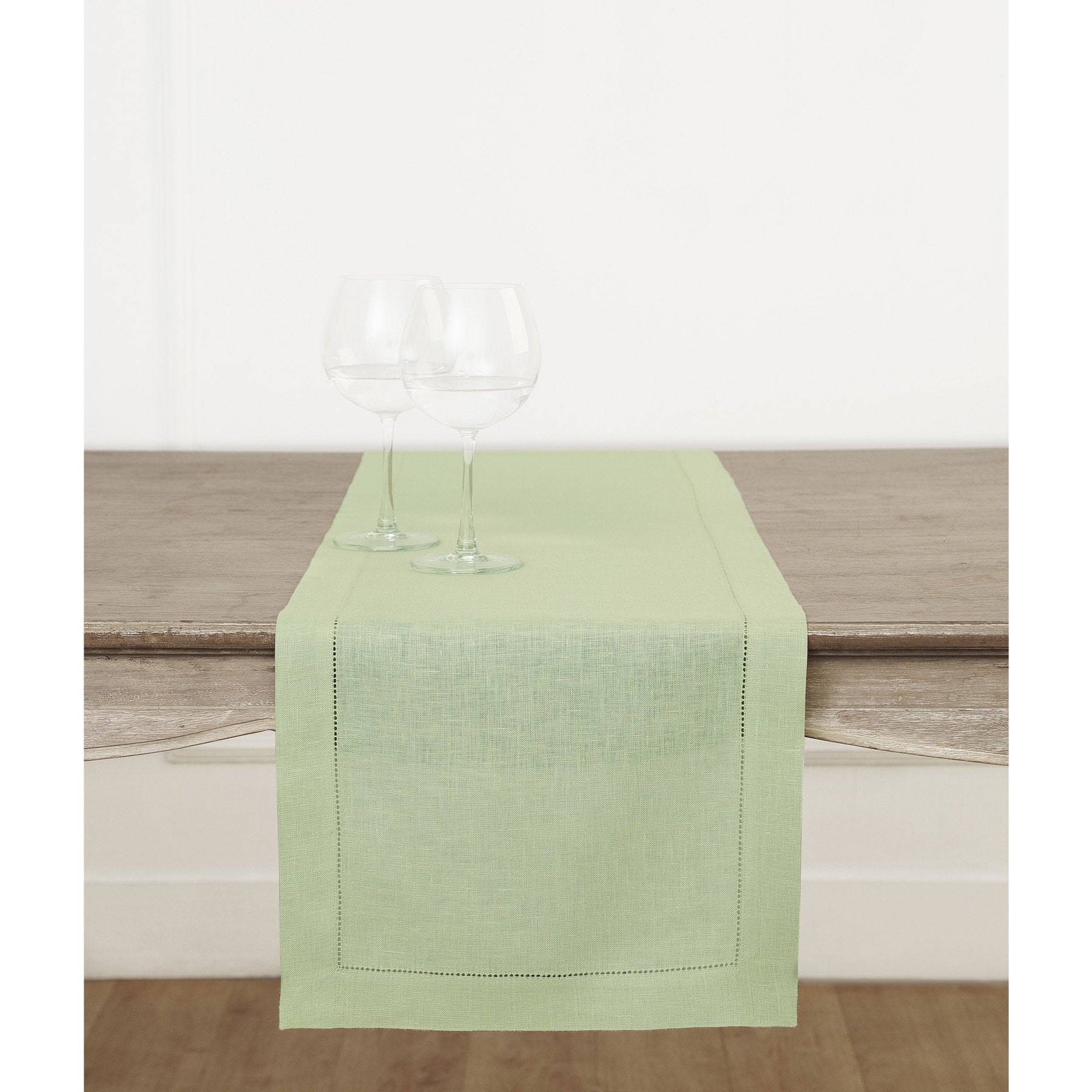 Elegant Classic Hemstitch Table Runner - Premium Linen Dining Decor for Weddings, Parties & Holiday Tablescapes