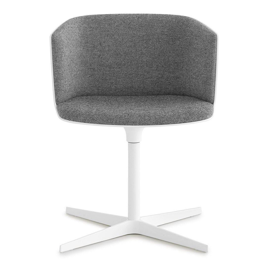 Ergonomic Mesh Office Chair with Cross Base - Adjustable Height & Upholstered Seat for Home & Office Workspace - Perfect for Long Hours of Sitting, Computer Work & Video Conferencing