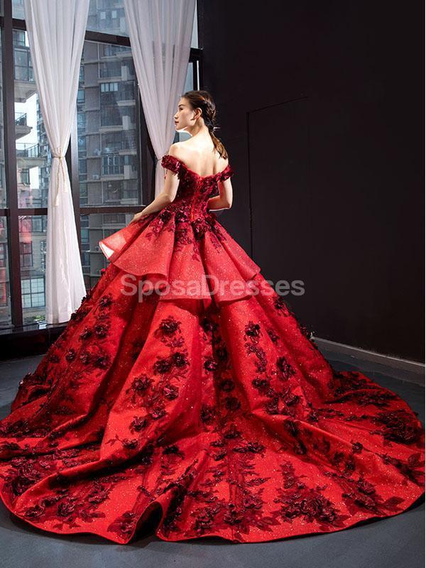 Elegant Off Shoulder Red Ball Gown Long Evening Prom Dress for Women - Formal Party, Homecoming, Wedding Guest Dress - Perfect for Prom Night, Gala Events & Special Occasions
