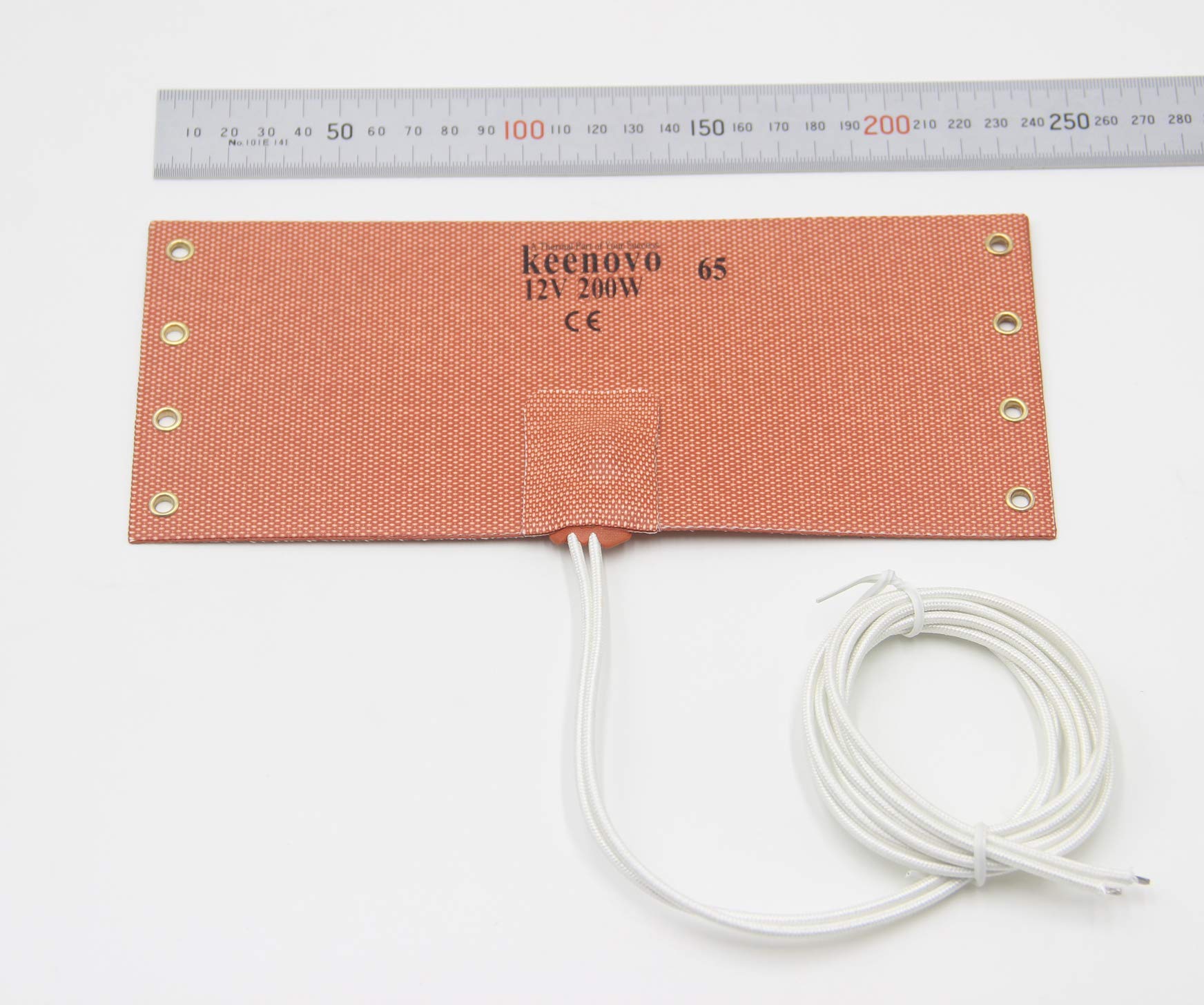**12V 200W KEENOVO Silicone Heater Mat - 100 x 235mm Diesel Fuel Filter Heater Pad with Grommets for Easy Mounting | Car, Truck & RV Winterization Solution**
