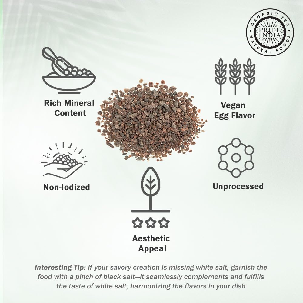 Himalayan Black Rock Salt (Kala Namak) - Coarse Grind, 2.2 LB (1 KG) - 84+ Natural Minerals - Ideal for Cooking, Vegan Tofu Scrambles, Salt Grinders & Spa Baths - Premium Gourmet Salt for Restaurants & Home Kitchens