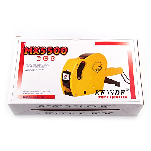 Gracetop MX5500 8-Digit Commercial Labeling Gun with 1 Roll of Labels & 1 Ink Refill (Yellow) - Perfect for Retail Price Tagging, Inventory Management & Warehouse Organization