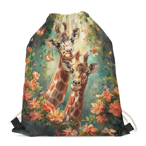 Funny Giraffe Retro Floral