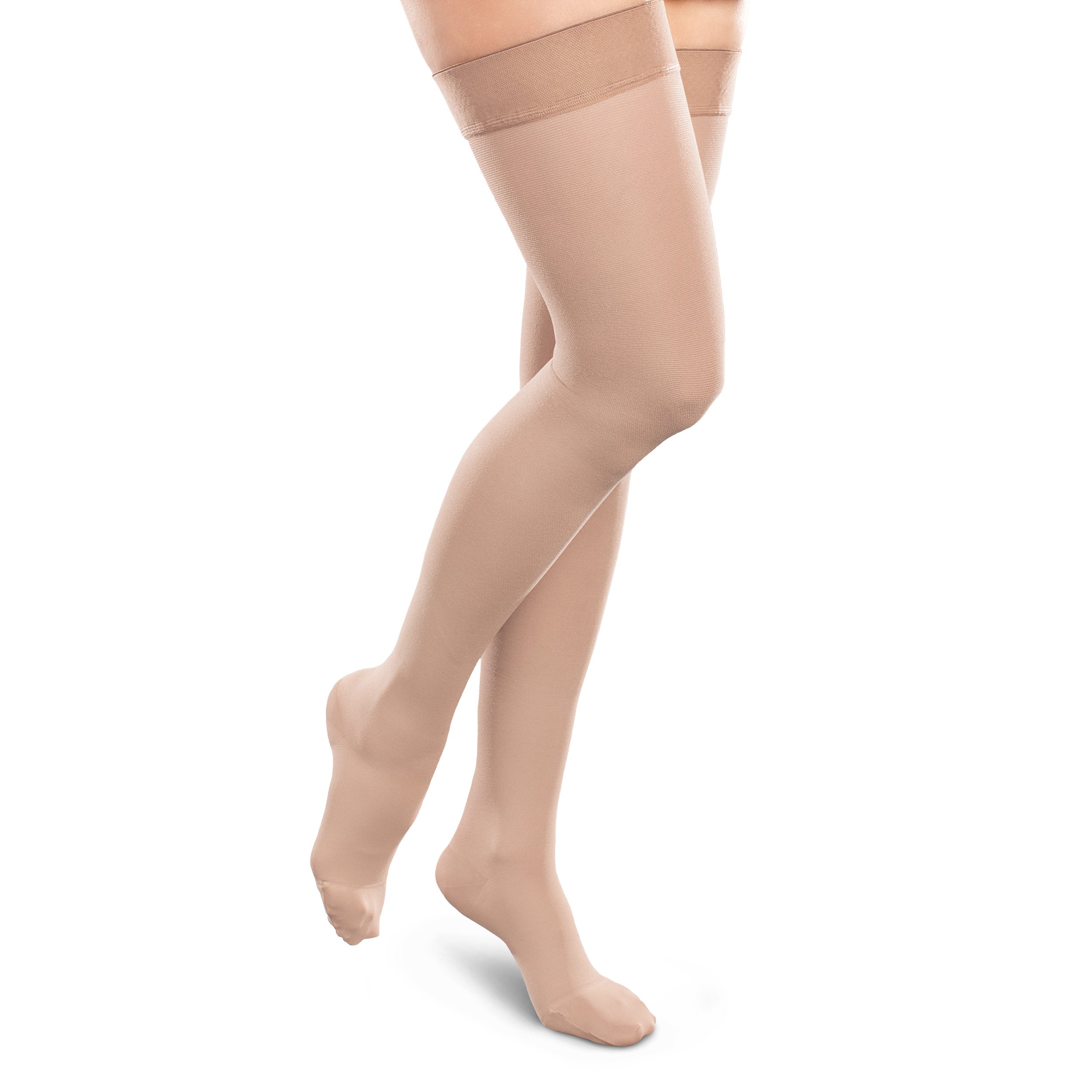 Ease Opaque Women's Support Thigh High Stockings - 15-20mmHg Mild Compression Nylons for Varicose Veins & Circulation - Perfect for Work, Travel & Everyday Comfort