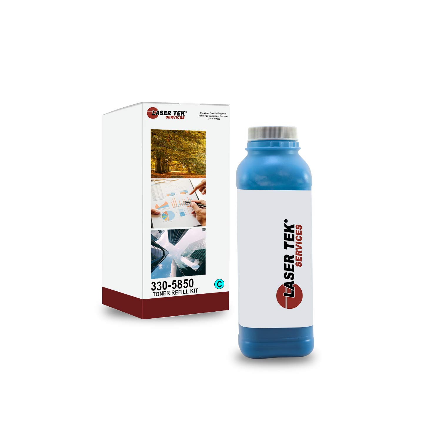 Dell 5130 330-5850 Compatible Toner Refill Kit - Cyan (1 Pack, 12,000 Pages) | Works with Dell 5120cdn 5130cdn 5140cdn Printers | High-Yield Laser Printer Supplies for Office & Home Printing Needs