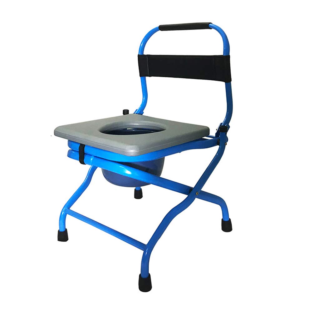 Adjustable Height Portable Medical Bedside Commode Toilet Chair with Arms - Foldable Shower Chair for Elderly, Disabled & Pregnant Women - Ideal for Home Care, Post-Surgery Recovery & Bathroom Safety