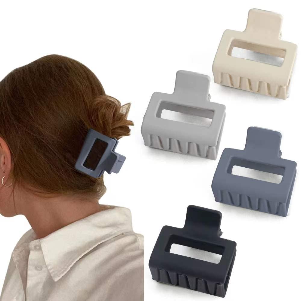 Truvic 4-Piece Matte Square Hair Claw Clips for Thin to Medium Thick Hair - 2 Inch Non-Slip Jaw Clips for Women (Great for Work, Gym, or Everyday Styling)