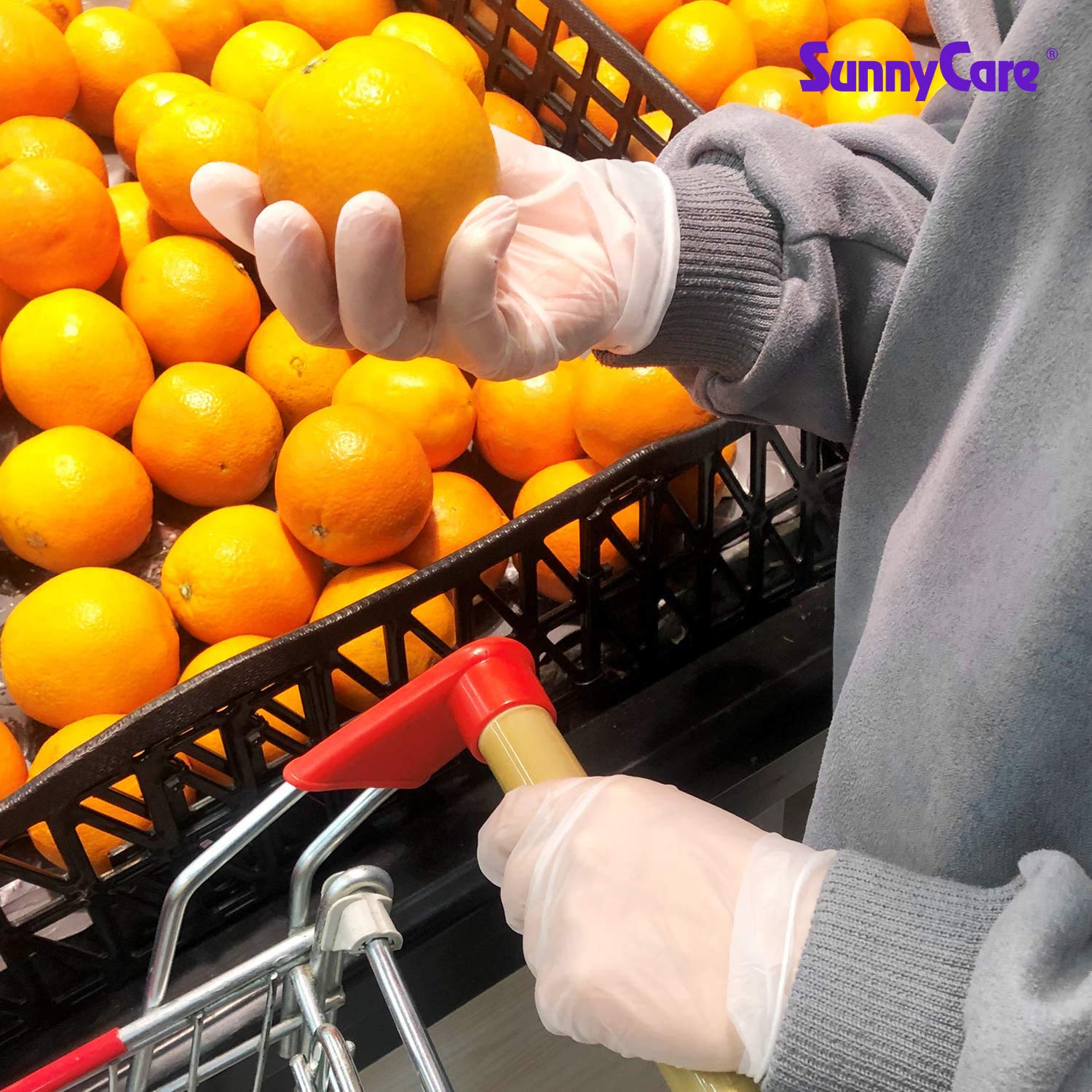 SunnyCare Powder-Free Vinyl Disposable Gloves - Latex & Nitrile Free, Small Size (1000 Count) - Ideal for Food Handling, Cleaning & Medical Use