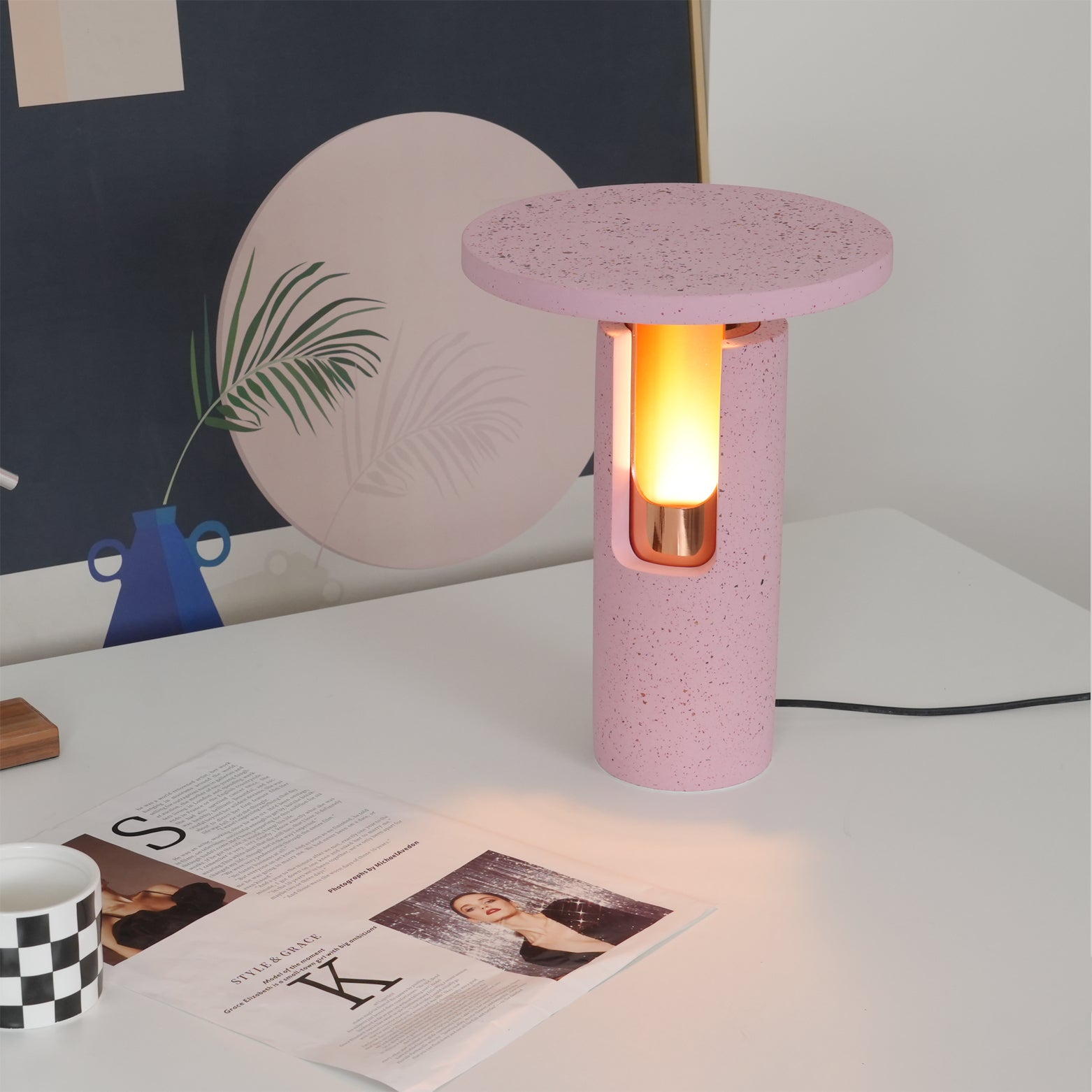 Ambra Table Lamp - Modern LED Nightstand Light with USB Port, Adjustable Brightness for Bedroom, Living Room, and Office | Perfect for Reading, Working, and Relaxing
