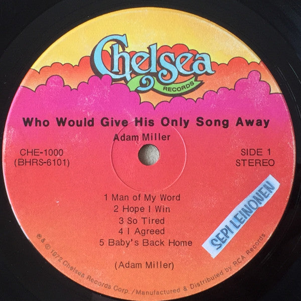 Adam Miller - Who Would Give His Only Song Away (Vinyl LP, Album) | Limited Edition, Folk Music | Perfect for Record Collectors & Music Enthusiasts