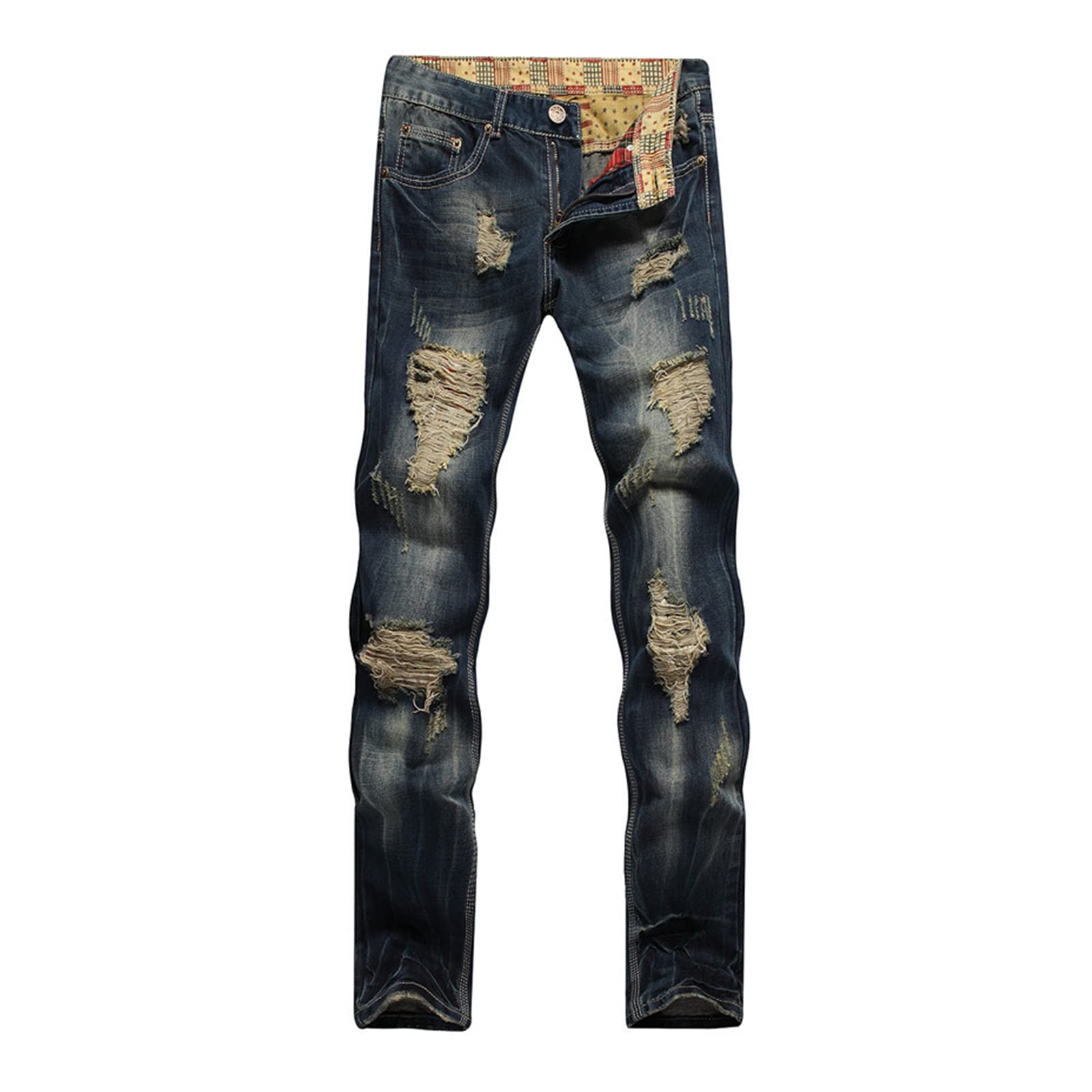 Men's Slim Fit Stretch Ripped Skinny Jeans - Distressed Denim Pants for Casual Wear & Night Out | Comfortable & Stylish Jeans for Everyday Fashion