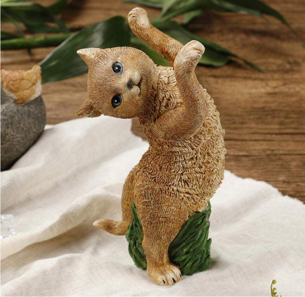 WBDZ Resin Miniature Cat Figurines - Handcrafted Artificial Animal Sculptures for Garden Decor, Home Accessories, Christmas & Pet Lovers Gift | Perfect for Indoor/Outdoor Decoration, Shelf Displays & Gift Giving