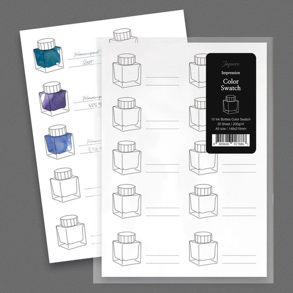 Wearingeul A5 Ink Swatch Paper - Premium Ink Testing Sheets for Fountain Pen Enthusiasts - Perfect for Ink Swatching, Journaling, and Calligraphy Practice